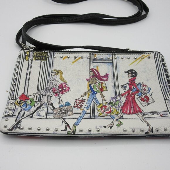 Brighton Collectibles Allure Medium Crossbody Wallet Shop Graphic Leather - Picture 2 of 5